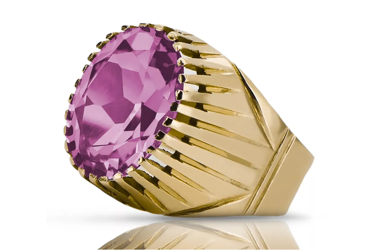 Ring Amethyst 14K Yellow gold Vintage vrc048y